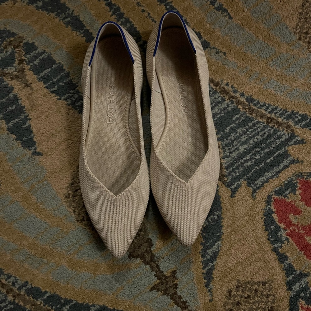 Rothy's Beige Pointed Loafers